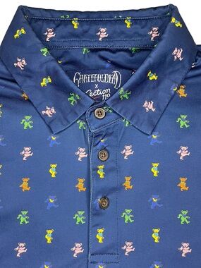 Section 119 Grateful Dead All Over Dancing Bear Performance Polo-Men’s XXL